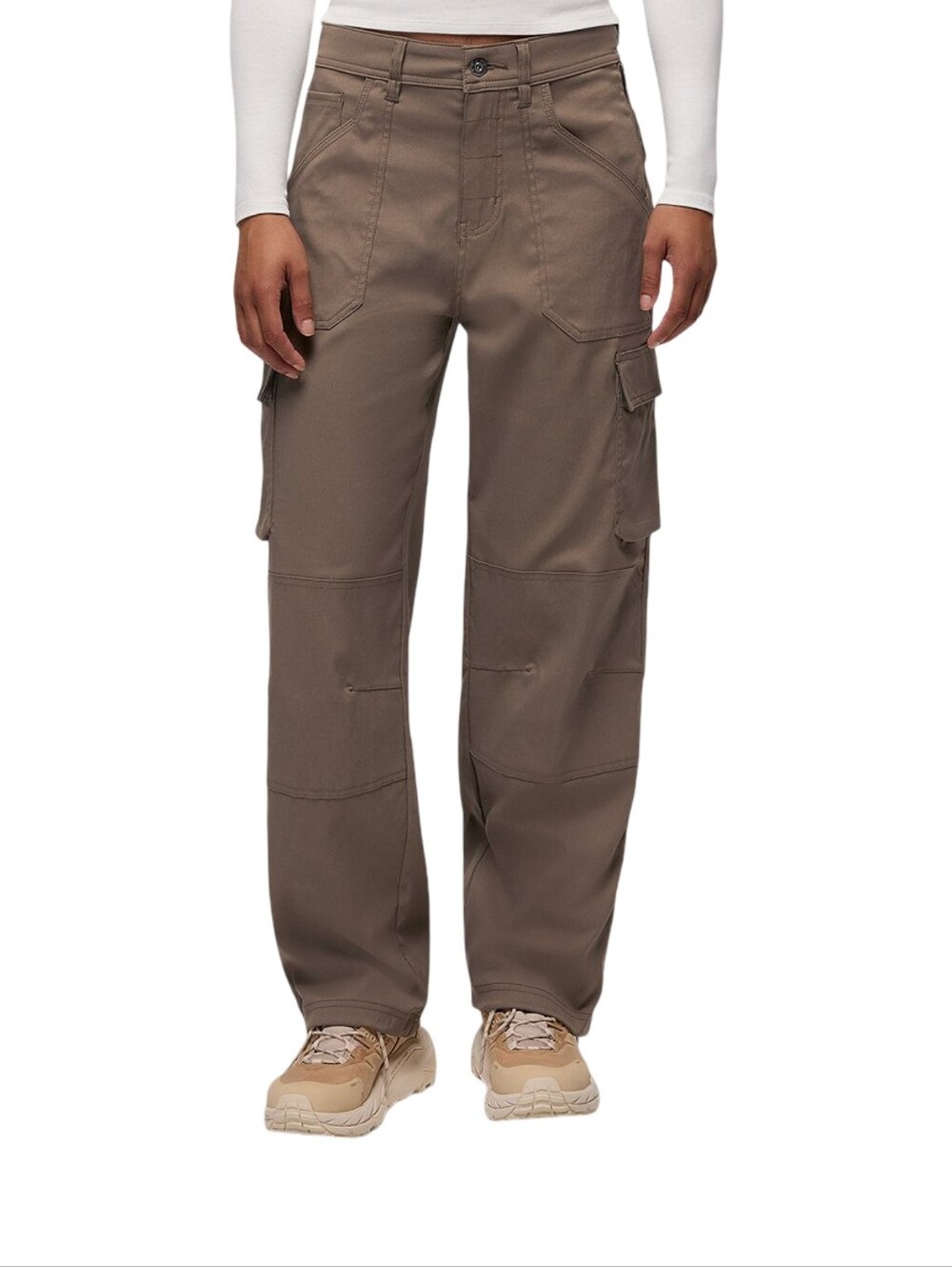 Wrangler Men's Workwear Brownish Grey Cargo Pants Flap Pockets 46 X 36